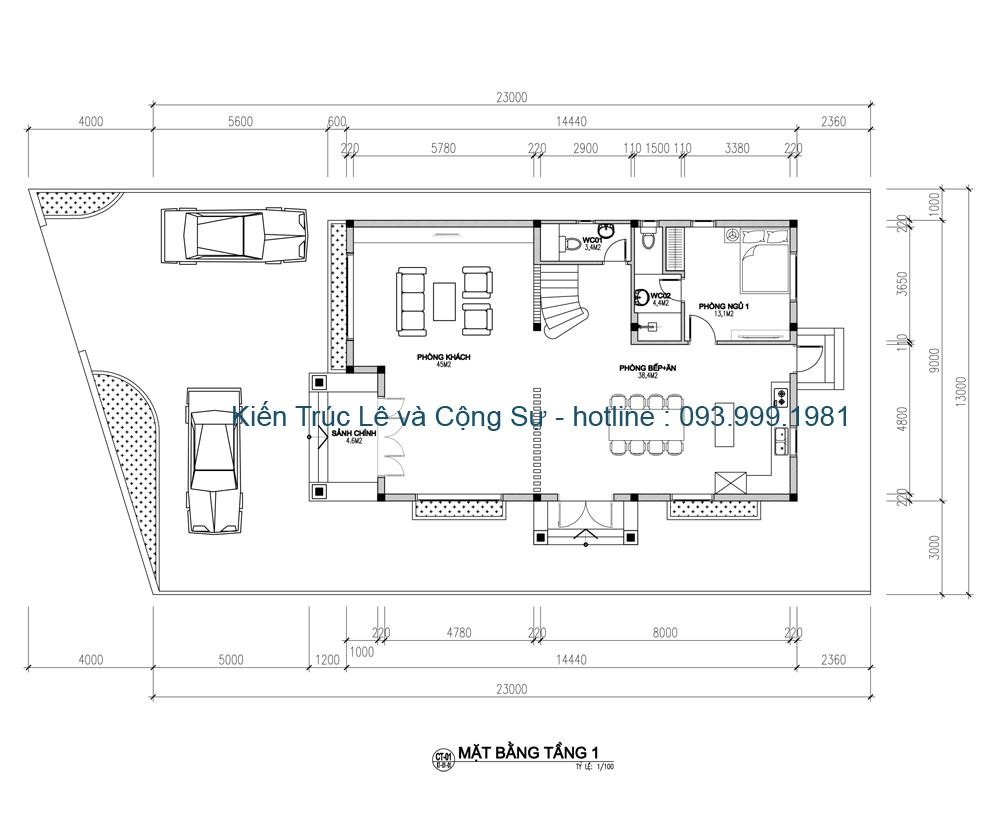 Bản vẽ nhà 2 tầng 120m2