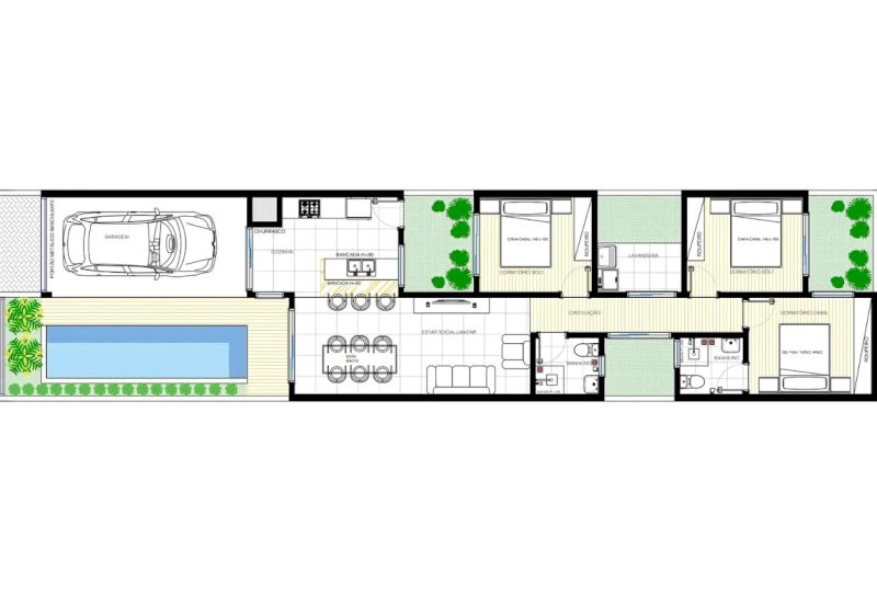 Bản vẽ thiết kế nhà ống cấp 4 với phong cách hiện đại