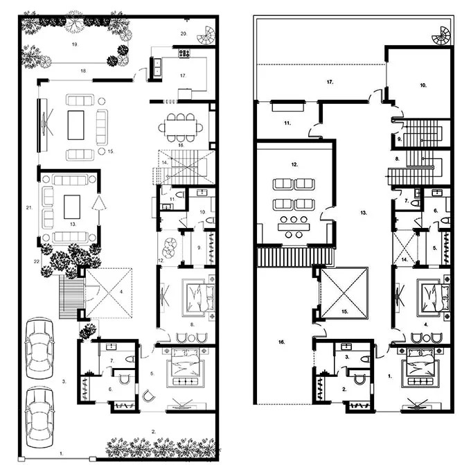 Không gian thiết kế mặt bằng biệt thự diện tích 200m2