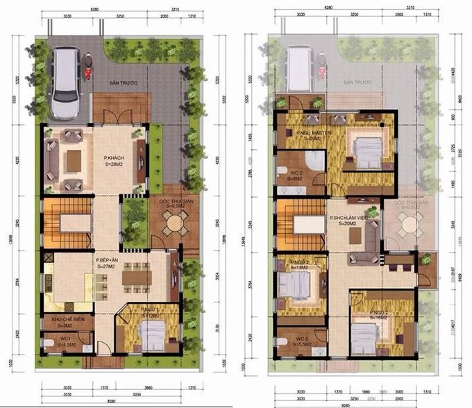 Mặt bằng thiết kế biệt thự tối ưu công năng