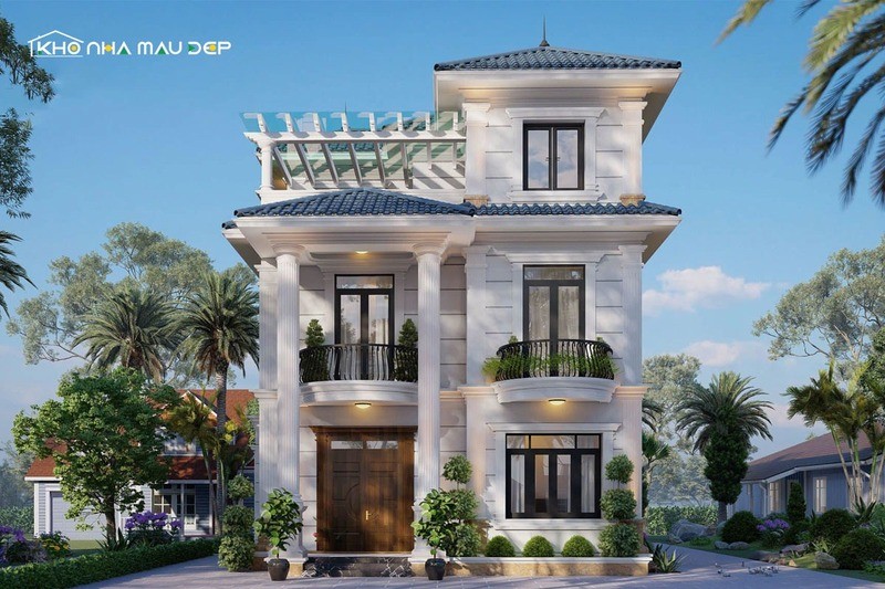Mẫu nhà mái Nhật 3 tầng đẹp đầy thanh lịch