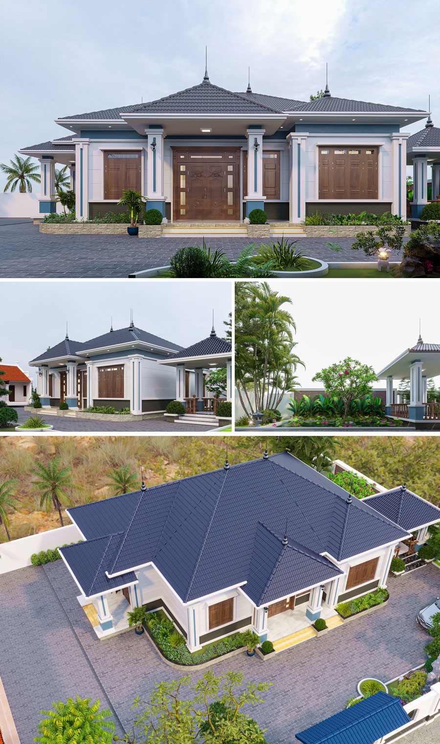 Mẫu biệt thự vườn 1 tầng 4 phòng ngủ ở Nam Định