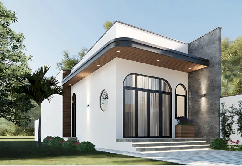Ngang 5m nhà cấp 4 3 phòng ngủ 5x20 có gác lửng mang phong cách hiện đại