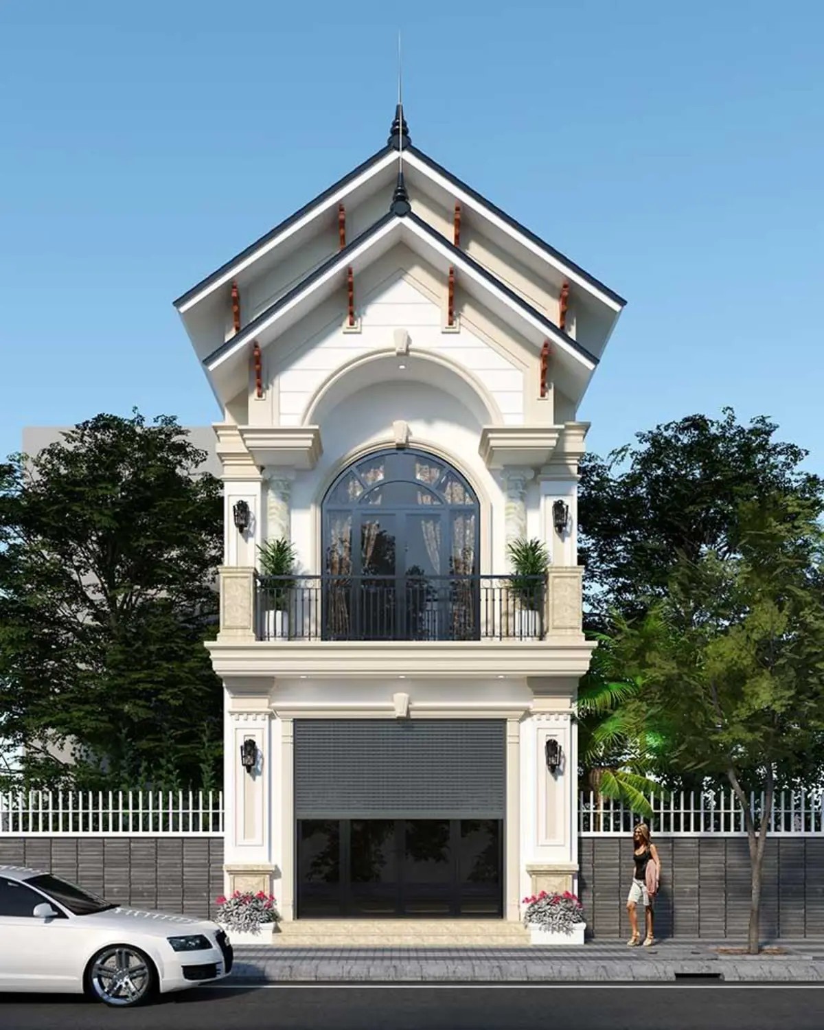 Nhà 1 trệt 1 lầu tân cổ điển tối giản