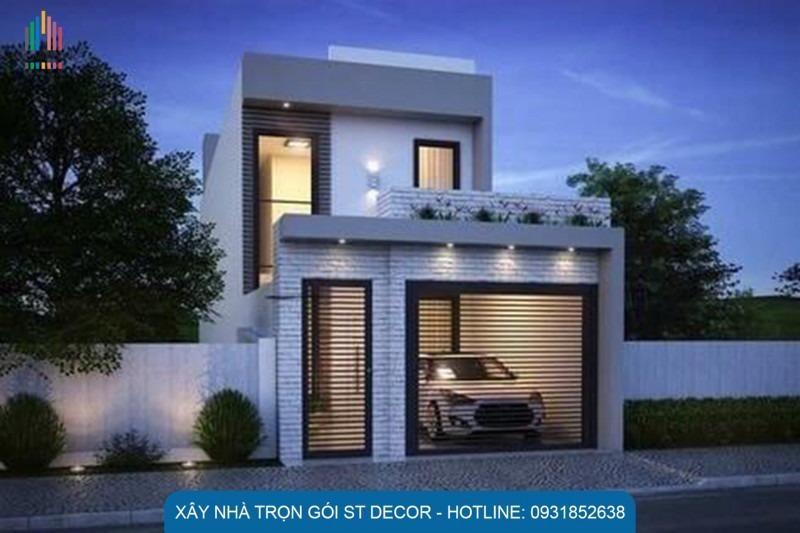 Gara xe được thiết kế trước nhà