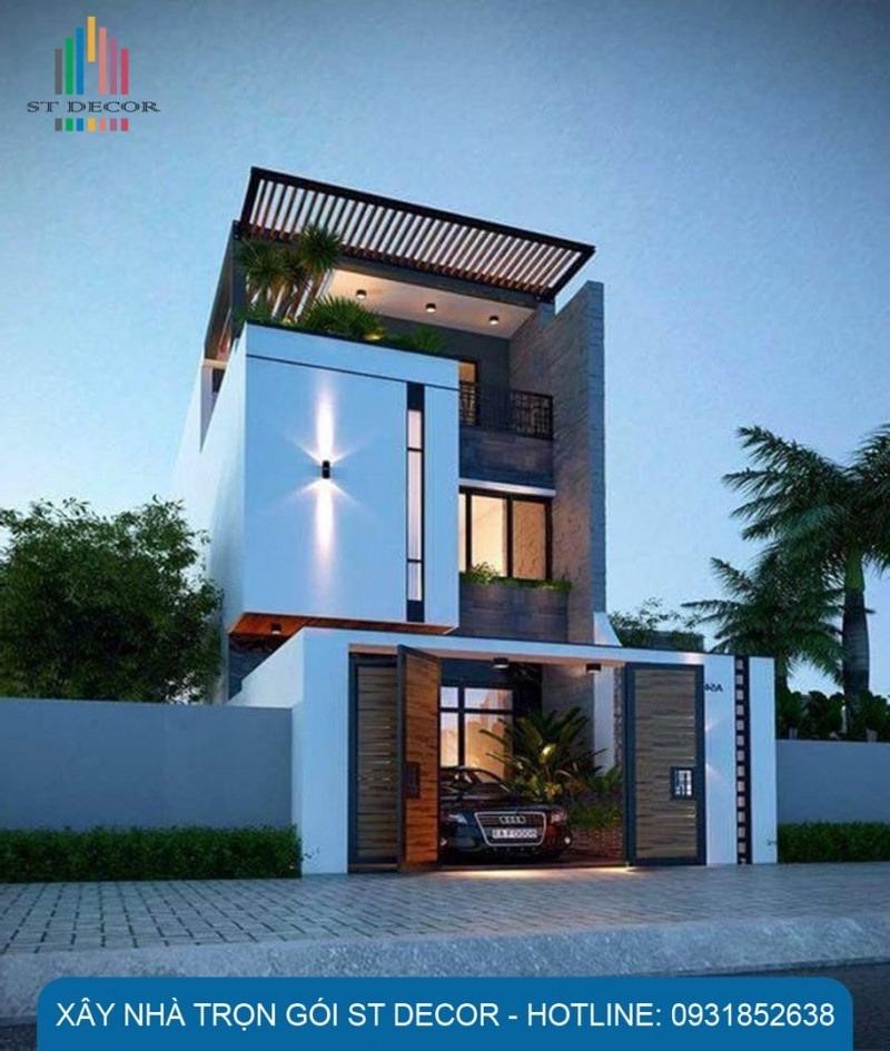 Mẫu thiết kế nhà 1 trệt 1 lầu 5x20m độc đáo, sáng tạo