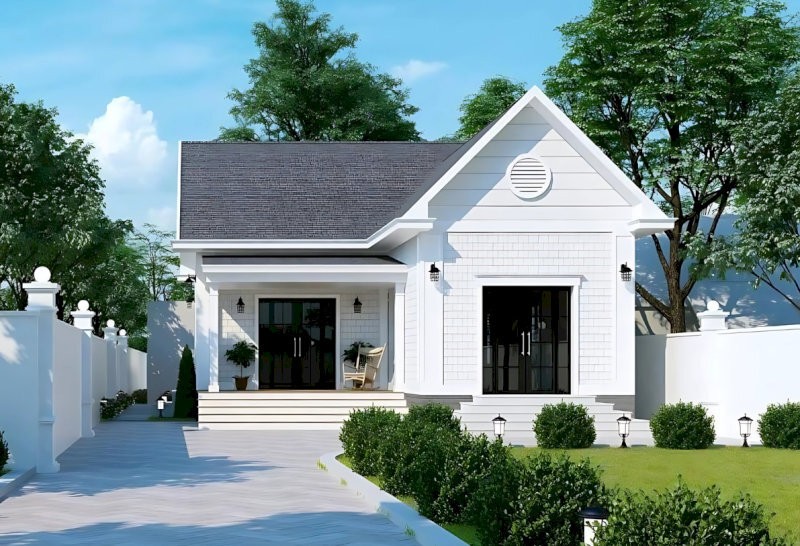 Nhà cấp 4 3 phòng ngủ 5x20 nông thôn có sân vườn rộng rãi, thoáng đãng