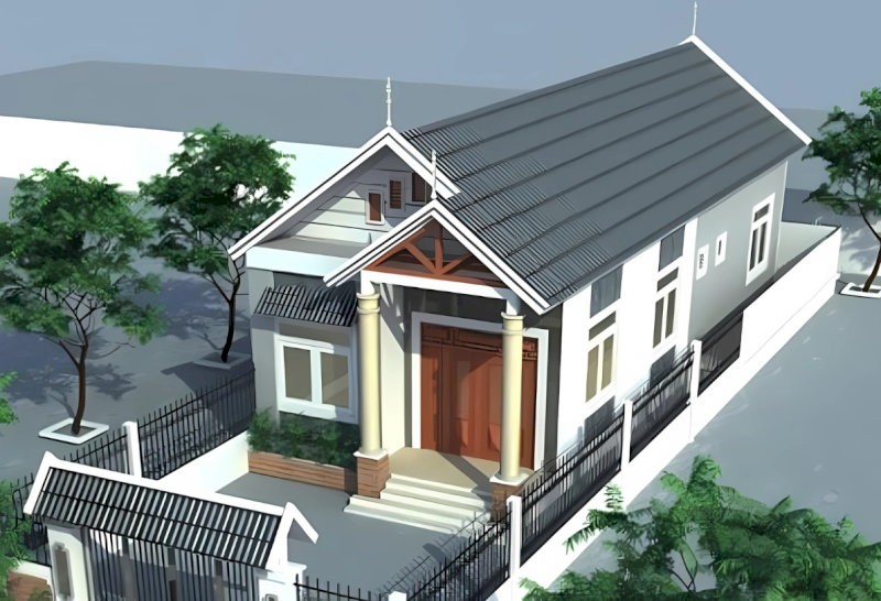 Nhà cấp 4 3 phòng ngủ 5x20 nông thôn đẹp, mặt tiền rộng và thoáng