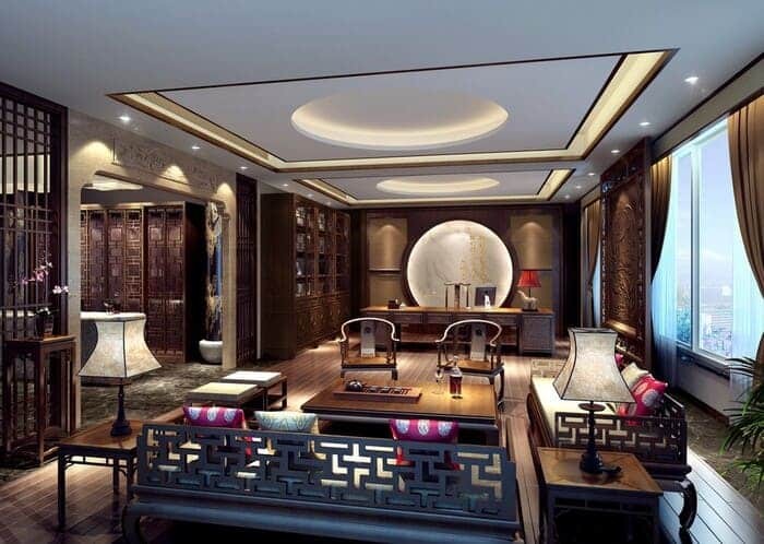 Bước vào căn phòng ta thấy ngay nét đẹp thết kế Trung Hoa
