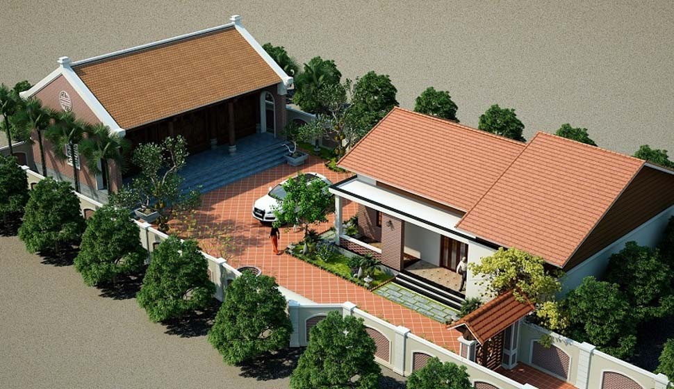 Mẫu thiết kế nhà thờ họ 300 triệu kết hợp nhà ở
