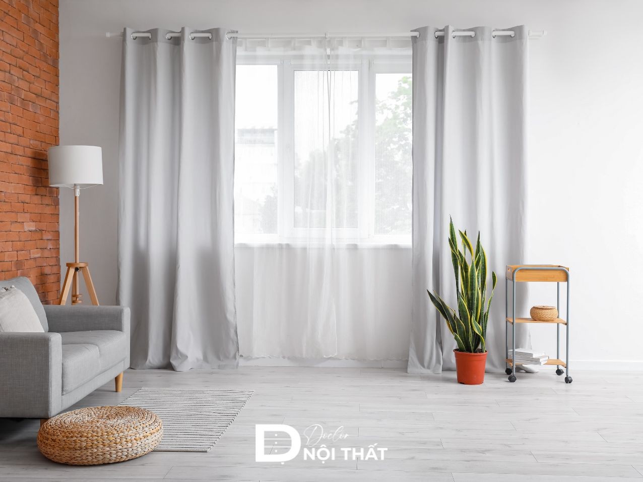 Sử dụng rèm cửa mỏng để trang trí phòng khách