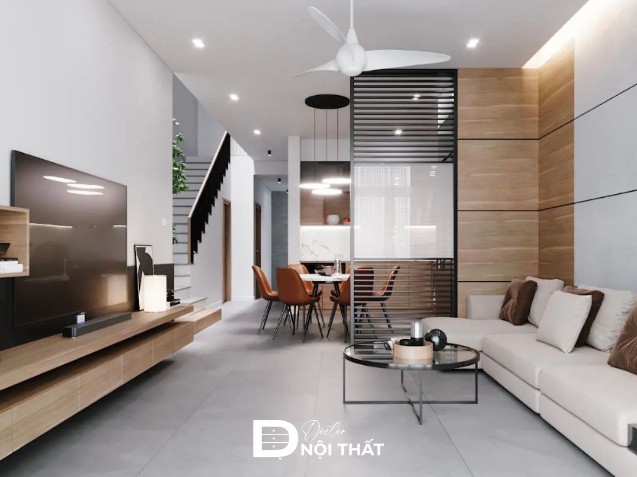 Sử dụng chất liệu gỗ ốp tường tạo cảm giác ấm cúng