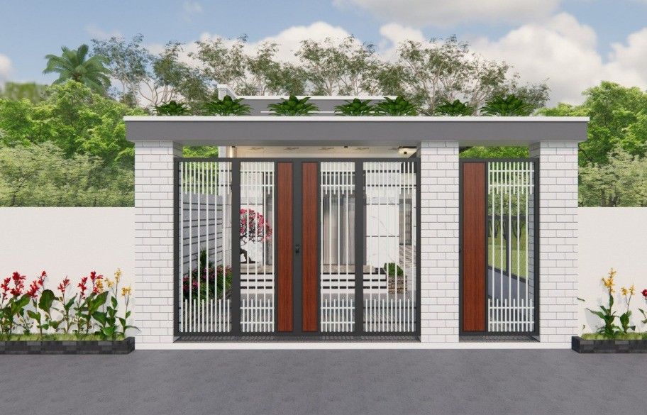 Trụ cổng nhà cấp 4 hiện đại