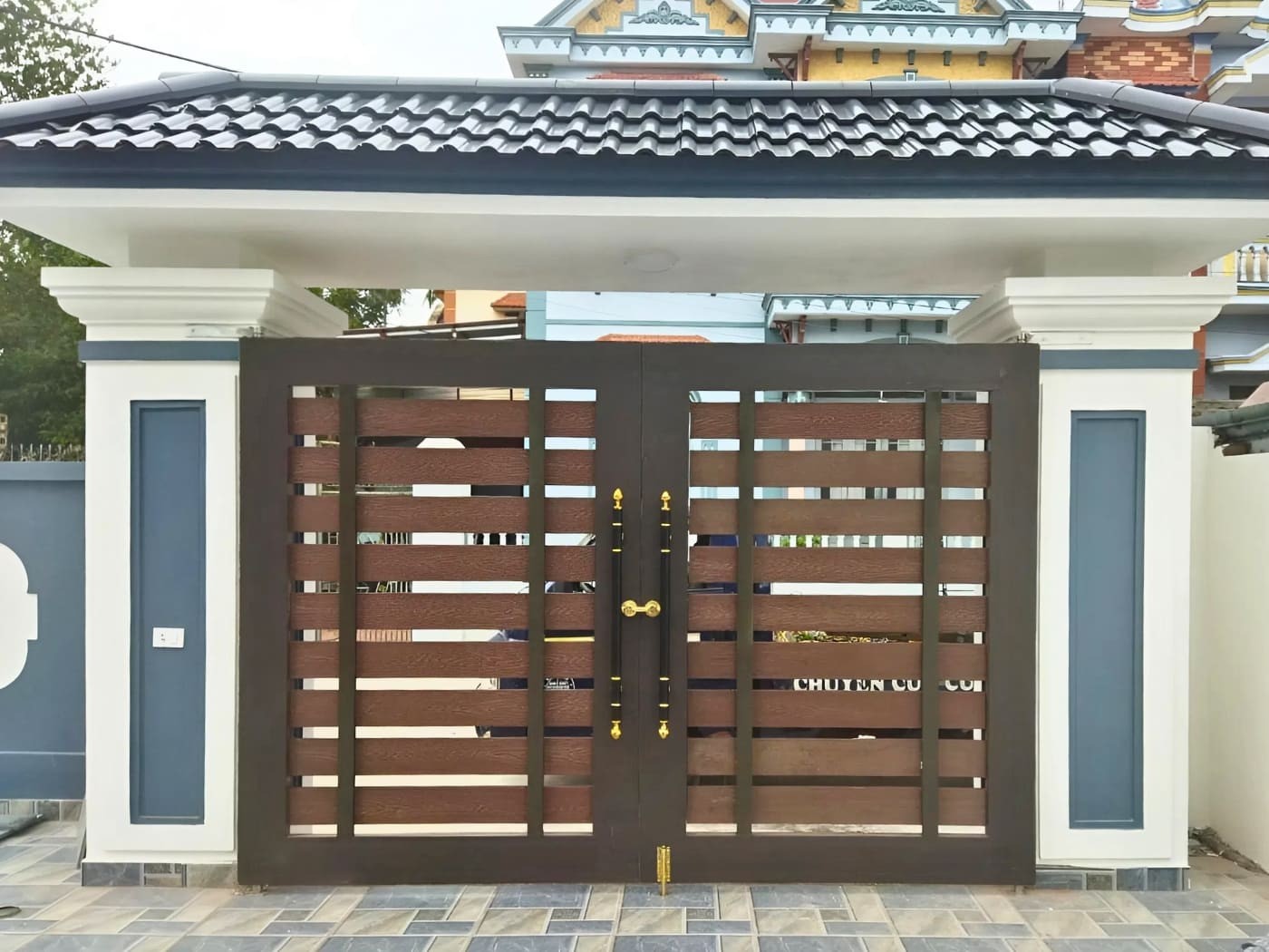 Trụ cổng xây đẹp, kết cấu vững chắc