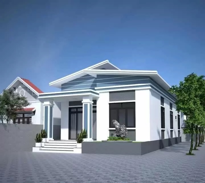 xây nhà cấp 4 200 triệu mái lệch độc đáo