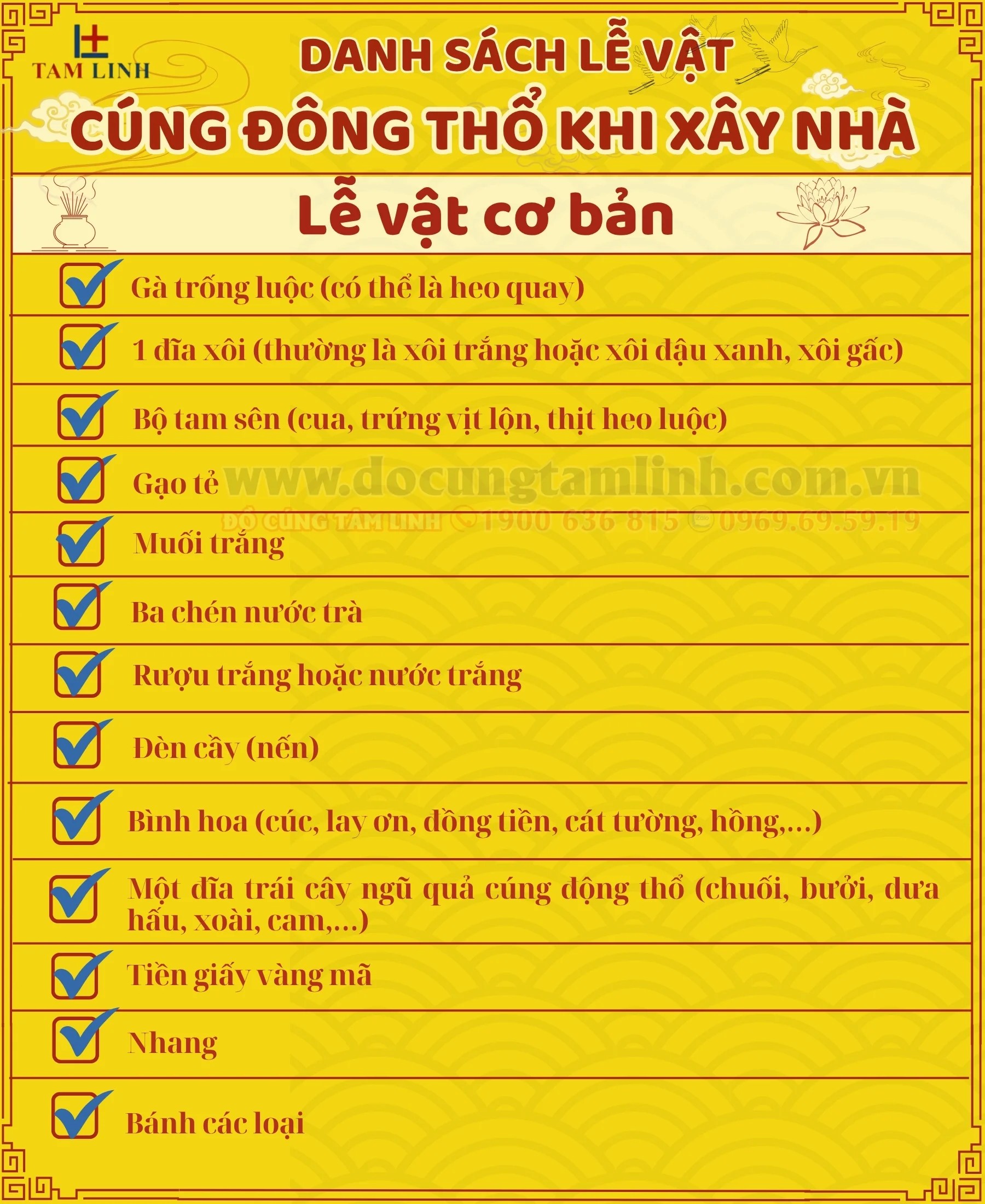 Yêu cầu của sắm lễ cúng đông thổ khi xây nhà