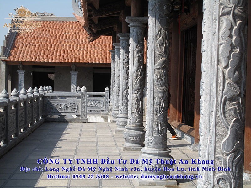 Mẫu cột đá tròn thường được dùng trong kiến trúc đình chùa