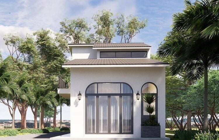 Ngoại thất nhà gác lửng 200 triệu đơn giản, tập trung bố trí công năng cần thiết