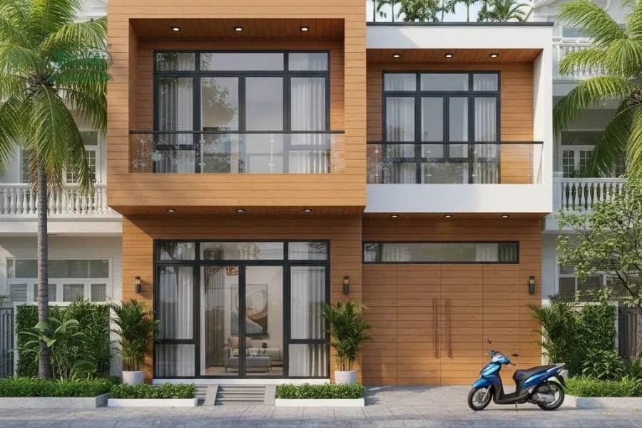 Mẫu nhà ốp nhựa cho ngoại thất