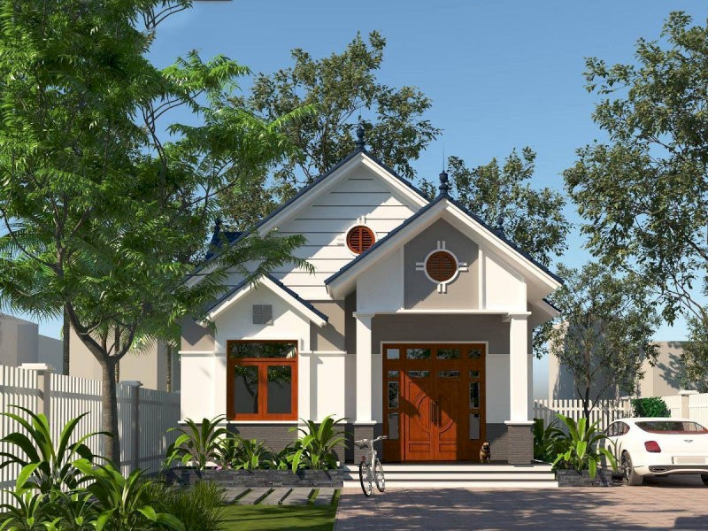 Nhà cấp 4 mái Thái đơn giản mà hiện đại nổi bật với phong cách tối giản trẻ trung