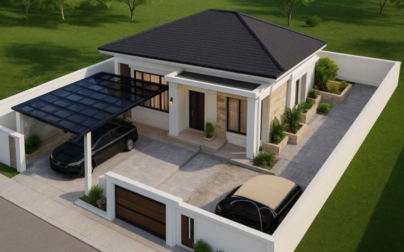 Nhà mái Nhật 1 tầng nhỏ gọn