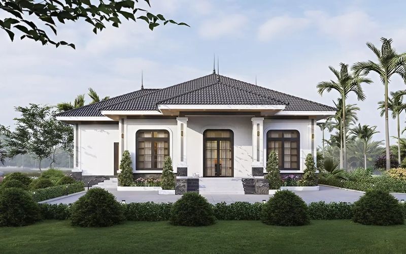 Nhà mái Nhật 3 gian đẹp