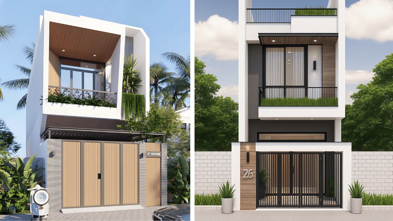 Tổng thể kiến trúc nhà ống 2 tầng