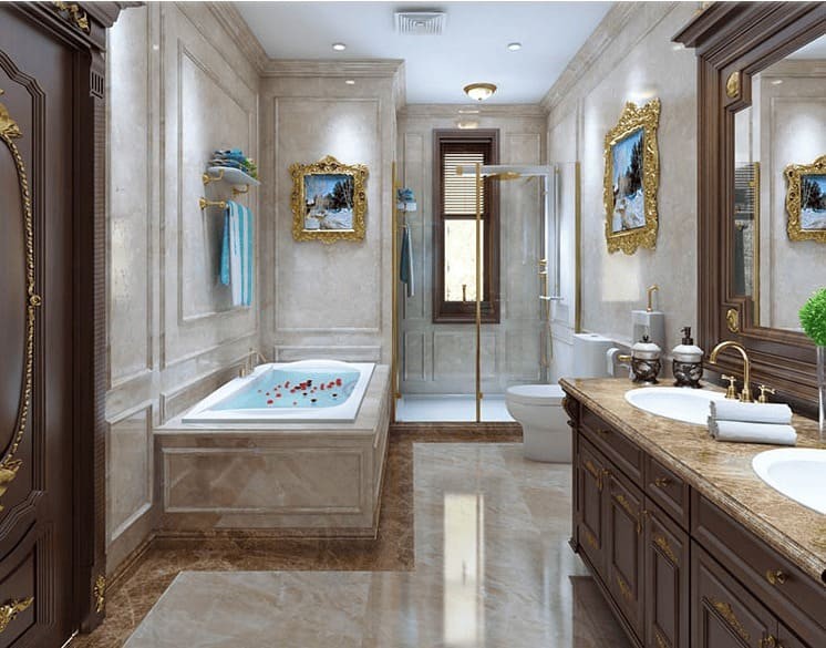 Mẫu phòng tắm cổ điển đậm chất Châu Âu