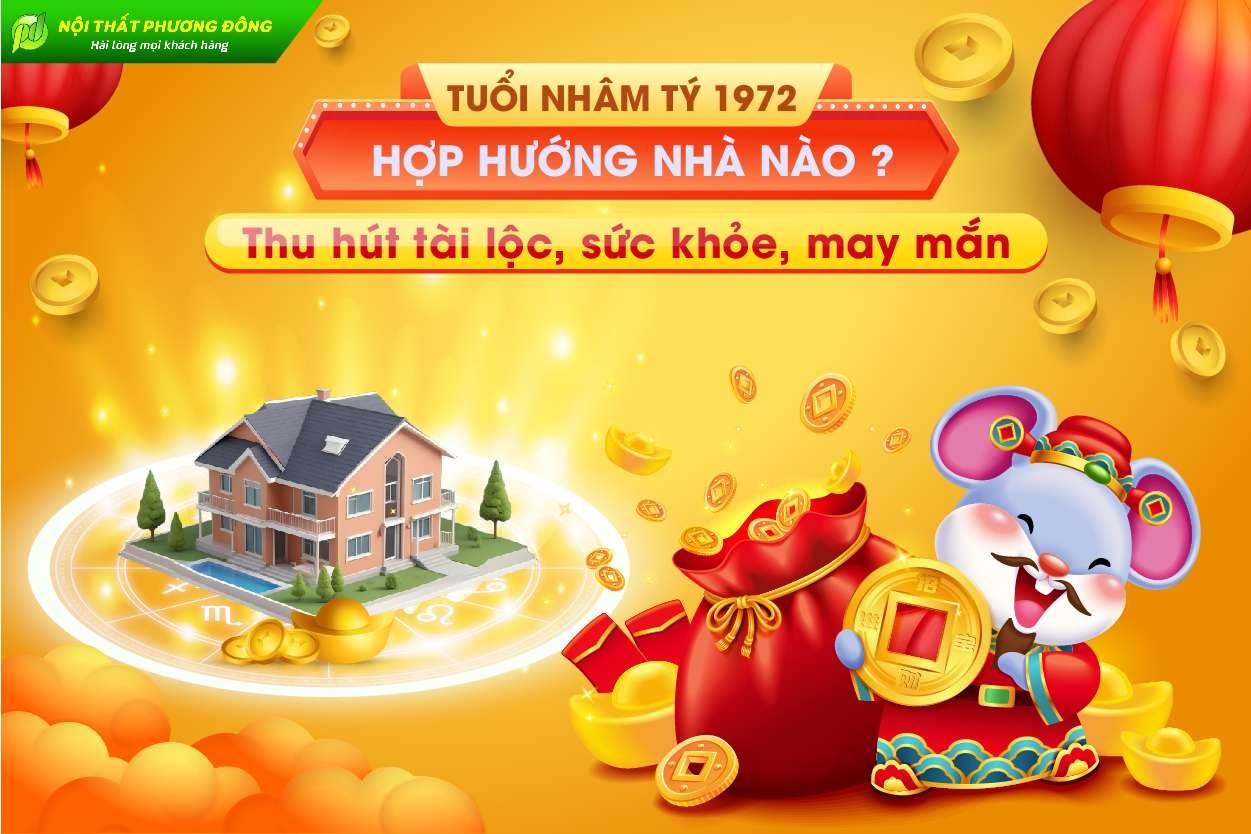 Minh họa các hướng nhà tốt cho tuổi Nhâm Tý 1972