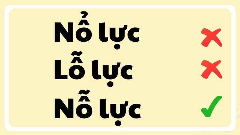 Phân biệt nỗ lực, nổ lực, lỗ lực đúng chính tả