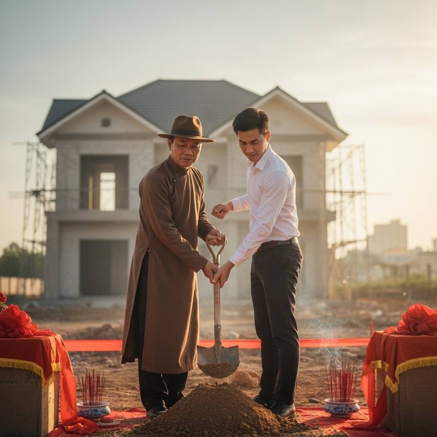 Nghi Thức Mượn Tuổi Làm Nhà: Quy Trình 5 Bước Chuẩn Phong Thủy 100%