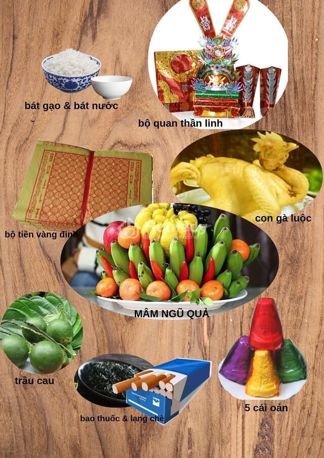 Sửa soạn mâm cúng đổ mái nhà tươm tất